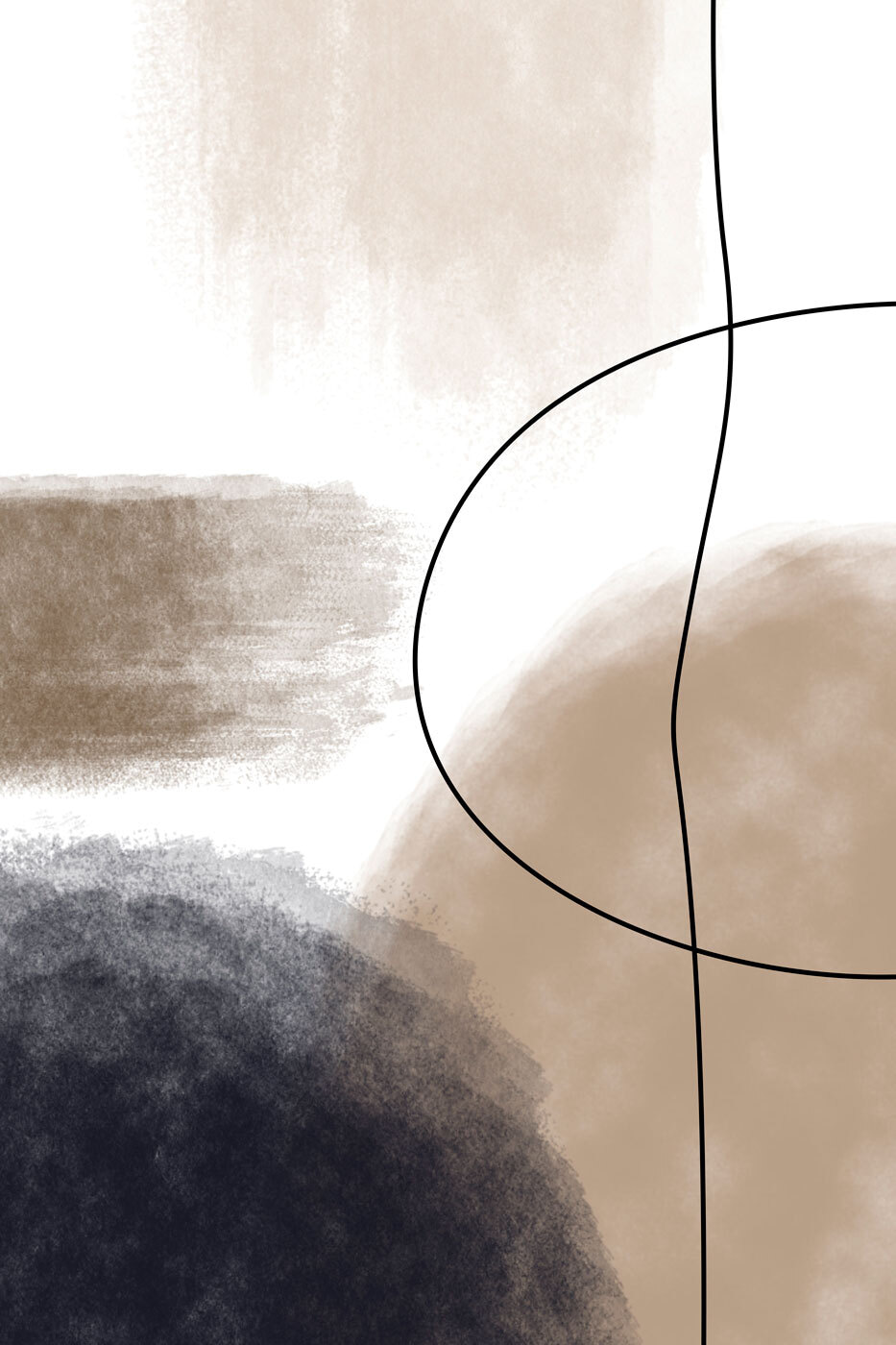 Abstracte vormen in gedempte tinten — volledig ontwerp