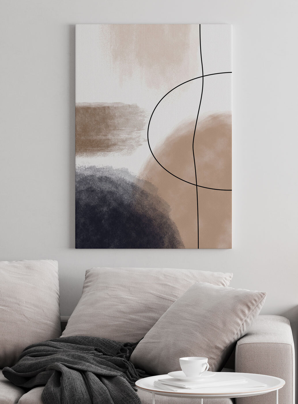 Abstracte vormen in gedempte tinten — interieur 2
