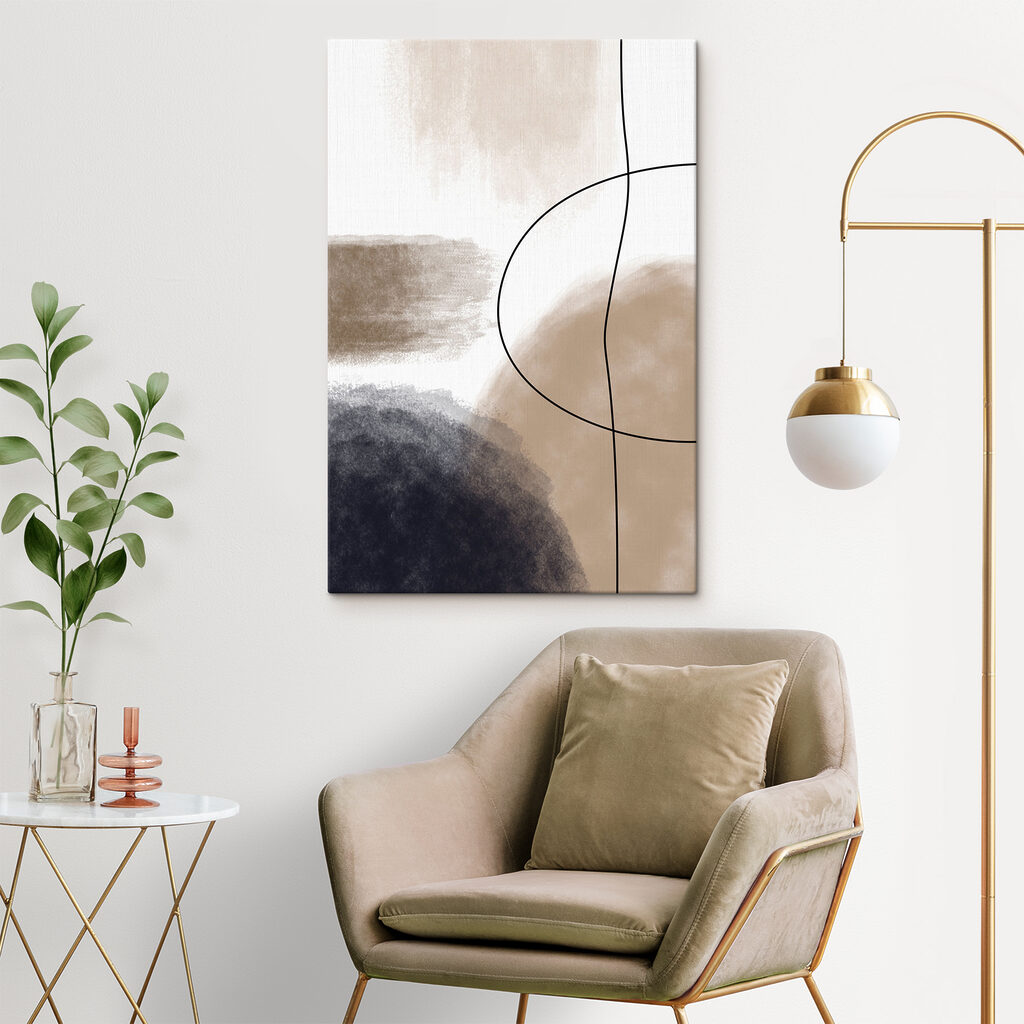 Abstracte vormen in gedempte tinten — interieur 6