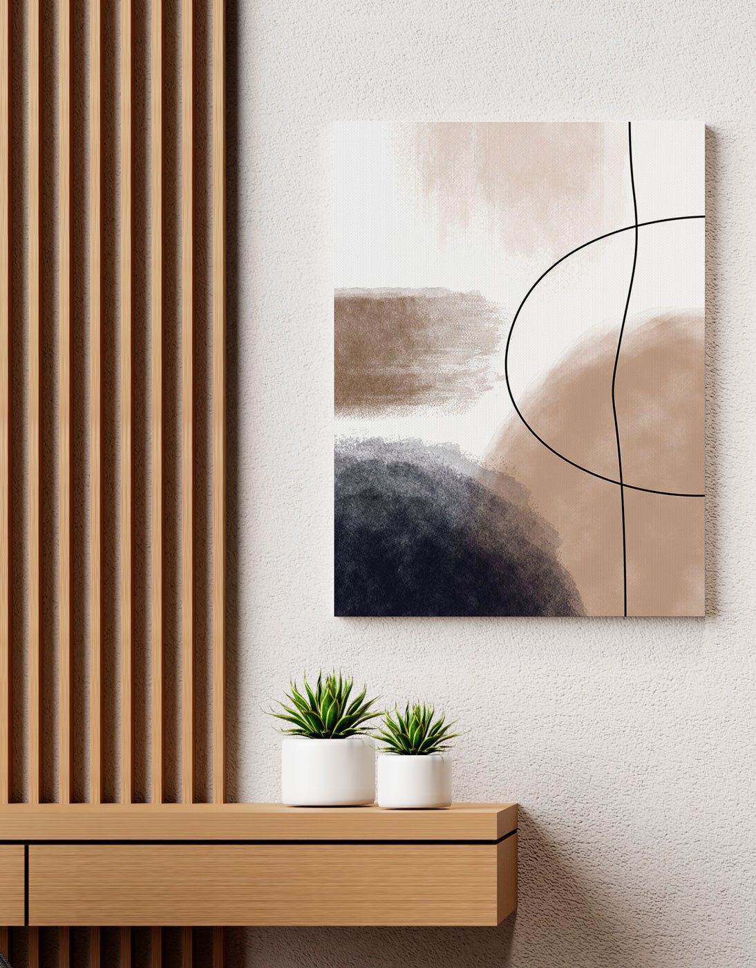 Abstracte vormen in gedempte tinten — interieur 3