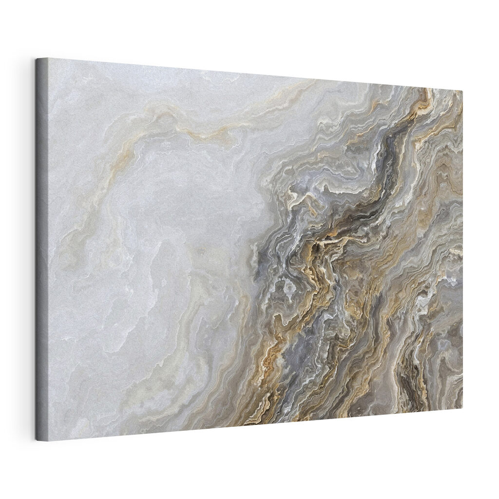 Warme aders door grijs, gespannen canvas met doorlopende rand