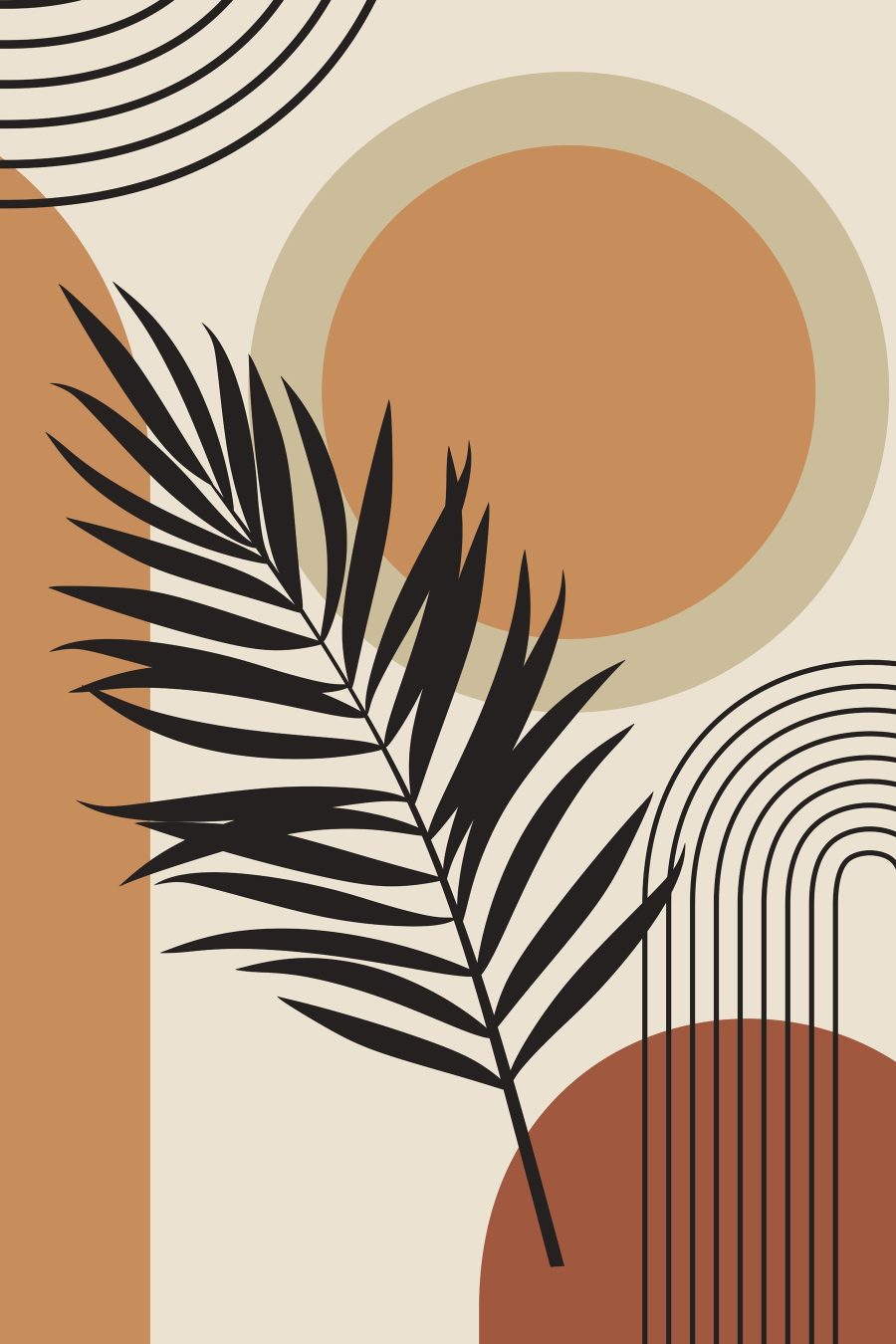 Palmtak onder de zon — volledig ontwerp