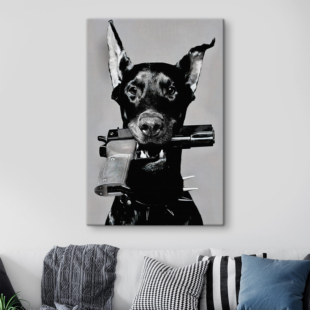 Hond met een pistool — interieur 2