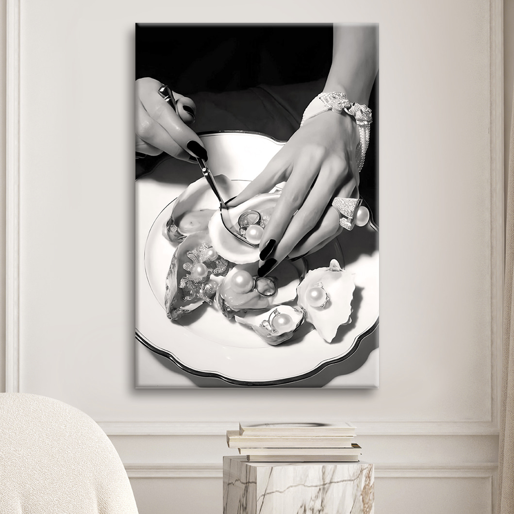 Oesters op een bord — interieur 2