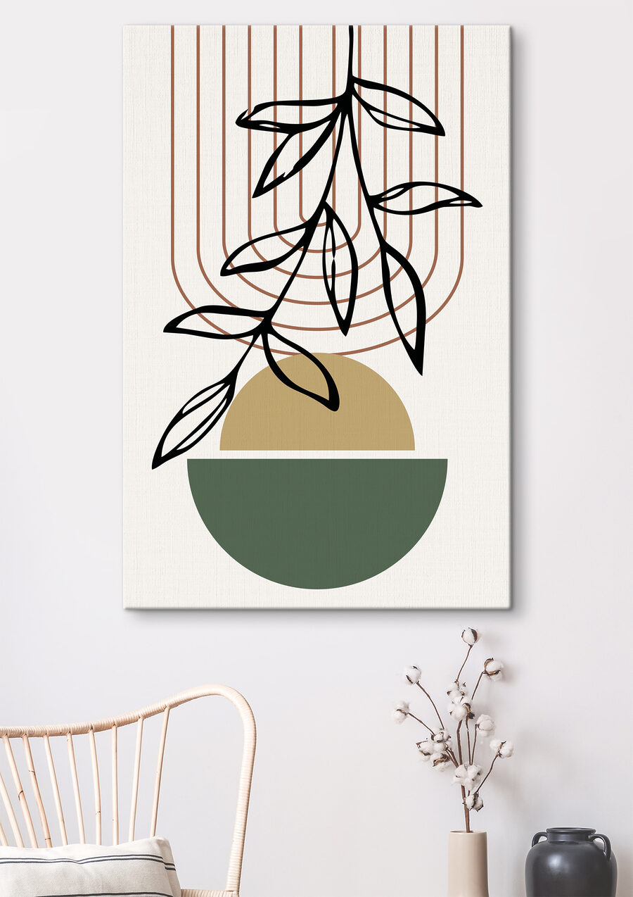 Hangend blad boven rondingen — interieur 2