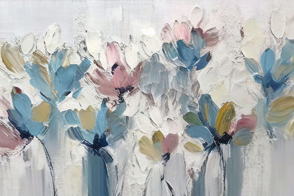 Bloemen in dikke kleurstreken — volledig ontwerp