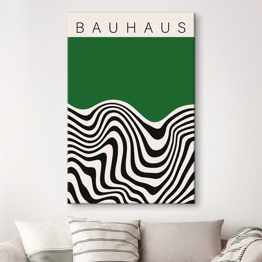 Zwart-witte golven onder groen — interieur 2