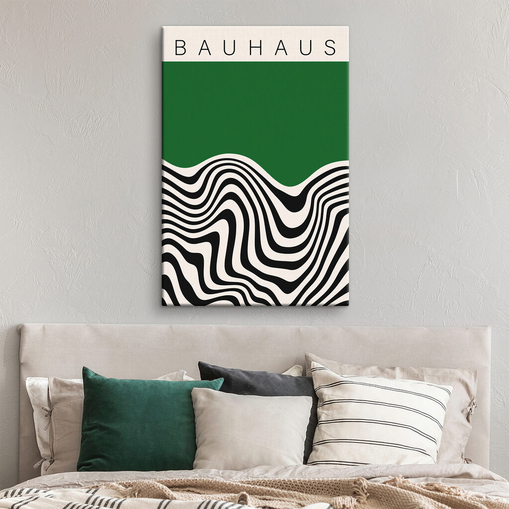 Zwart-witte golven onder groen — interieur 4