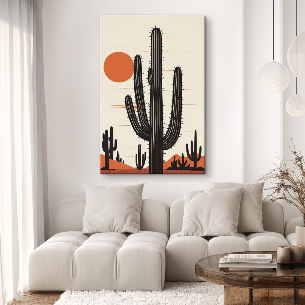 Cactussen in oranje zonlicht — interieur 2