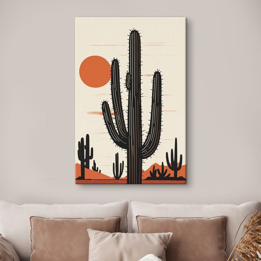 Cactussen in oranje zonlicht — interieur 1