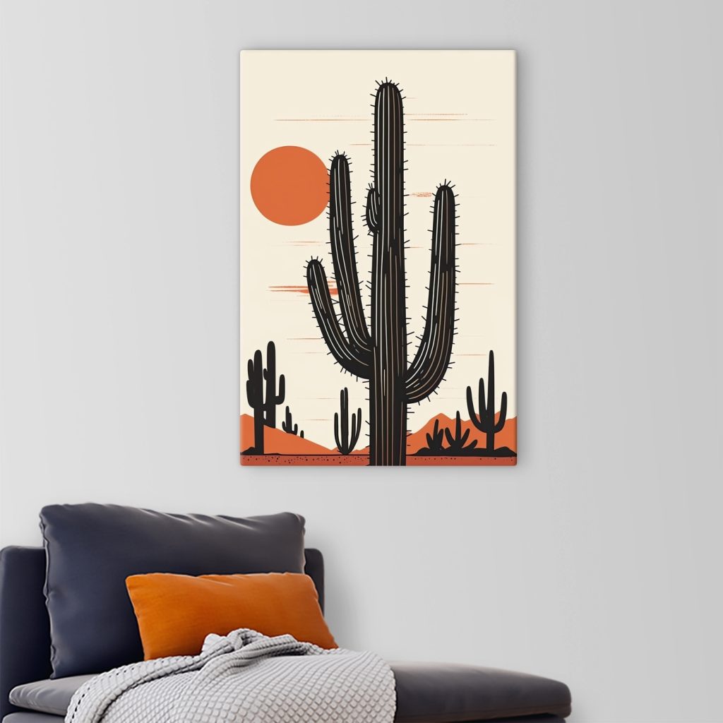 Cactussen in oranje zonlicht — interieur 3