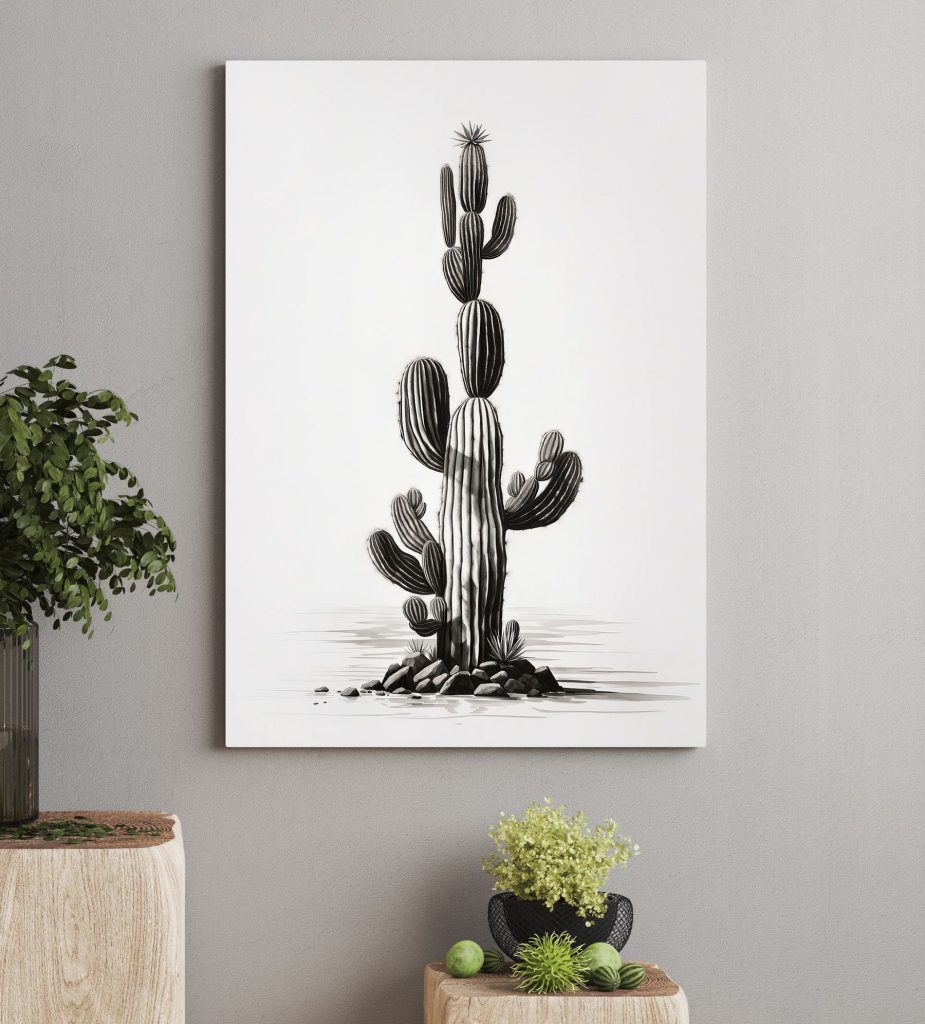 Cactus in zwarte streken — interieur 2