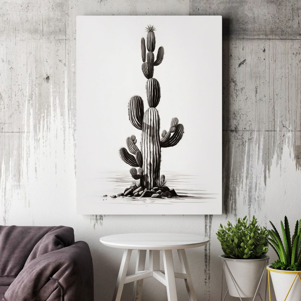 Cactus in zwarte streken — interieur 3
