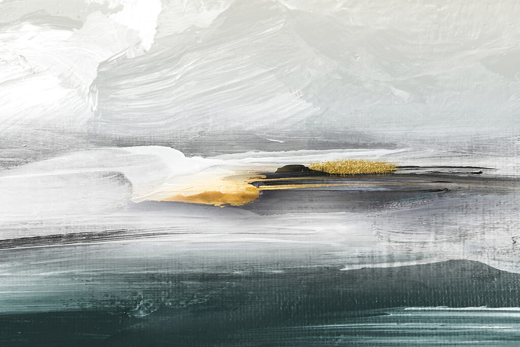 Een schilderij van een landschap — volledig ontwerp