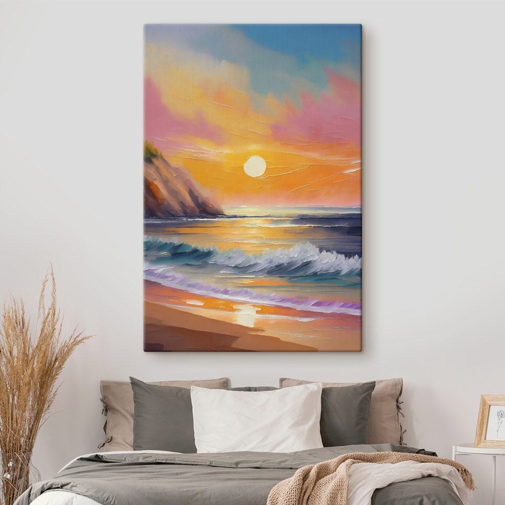 Avondgolven langs de rotsen — interieur 1