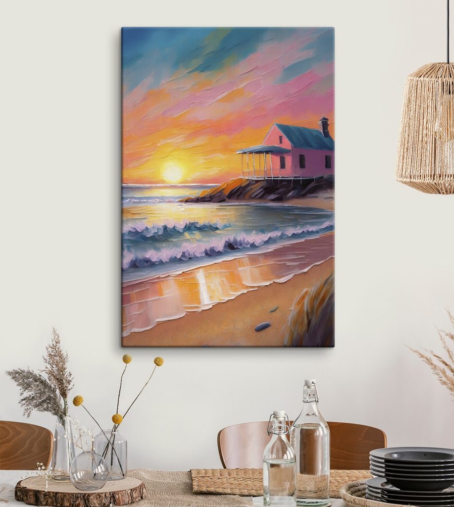 Avondlicht bij het strandhuis — interieur 1