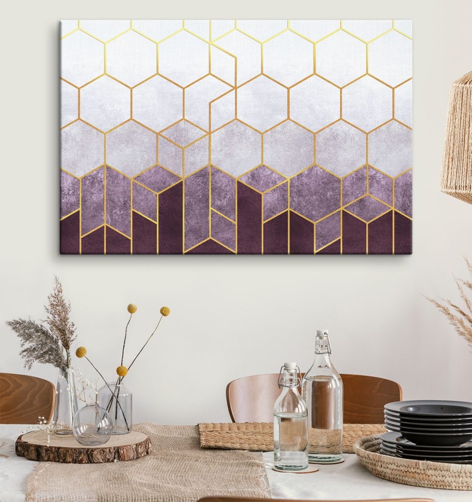 Zeshoeken in kleurverloop — interieur 1