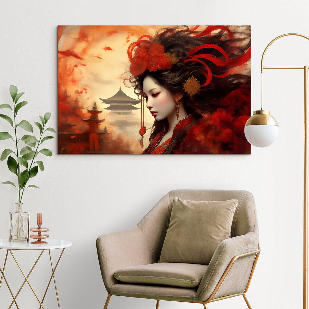 Rode bloesem rond gedachten — interieur 4