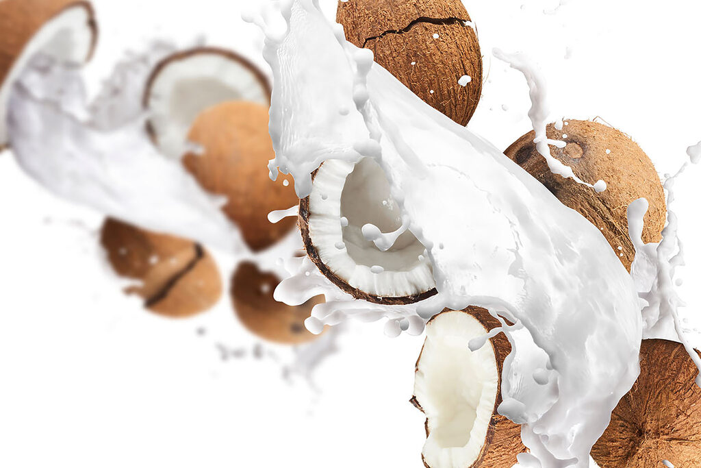 Kokos in witte spatten — volledig ontwerp