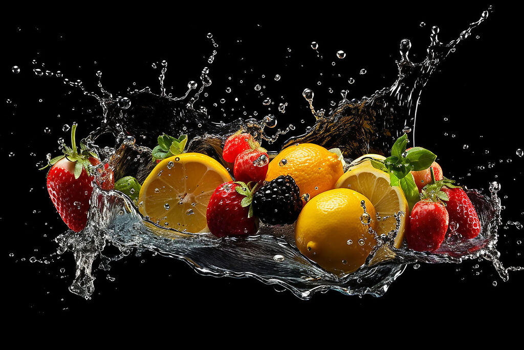 Fruit in een plons — volledig ontwerp