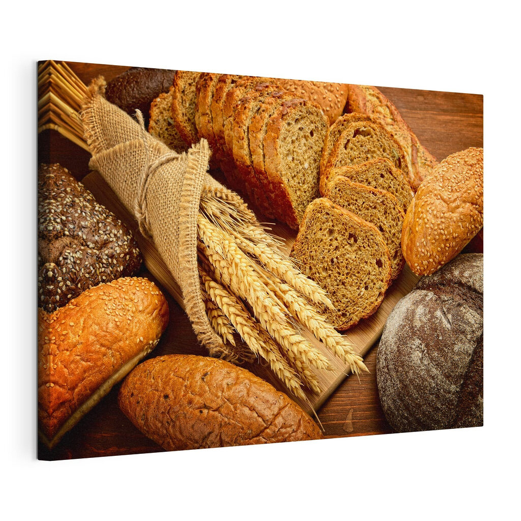 Brood met gouden korsten, gespannen canvas met doorlopende rand