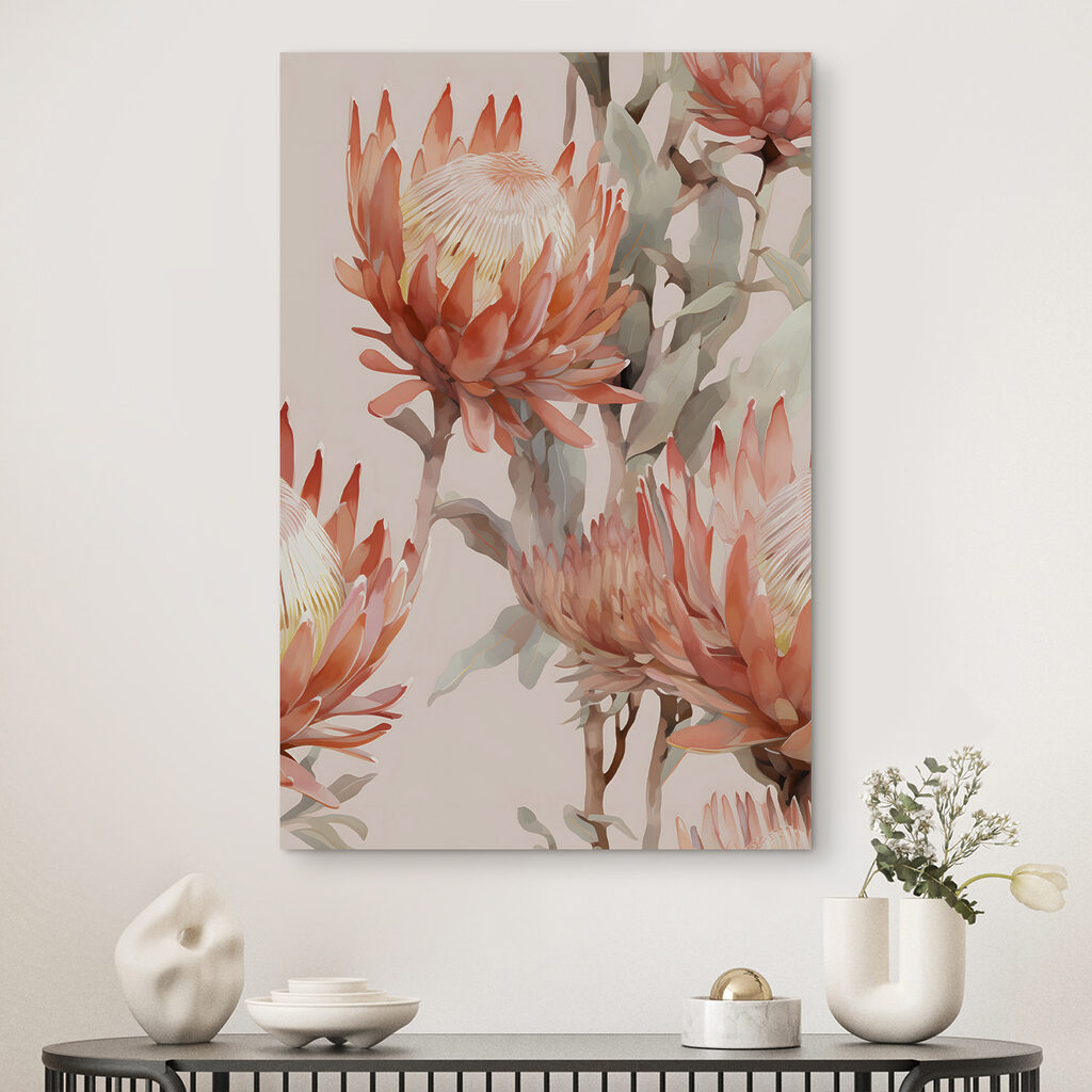 Tropische bloei in zalmtinten — interieur 1