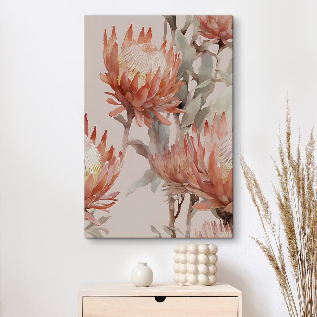Tropische bloei in zalmtinten — interieur 2