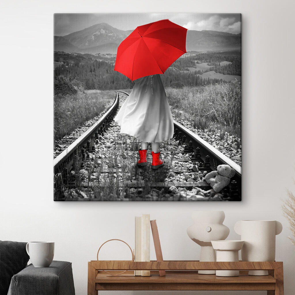 Rode paraplu op spoor — interieur 2