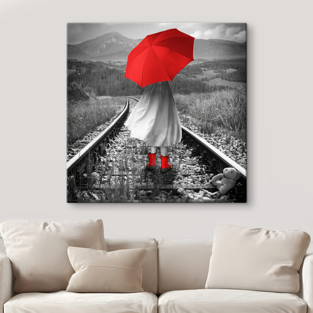 Rode paraplu op spoor — interieur 1