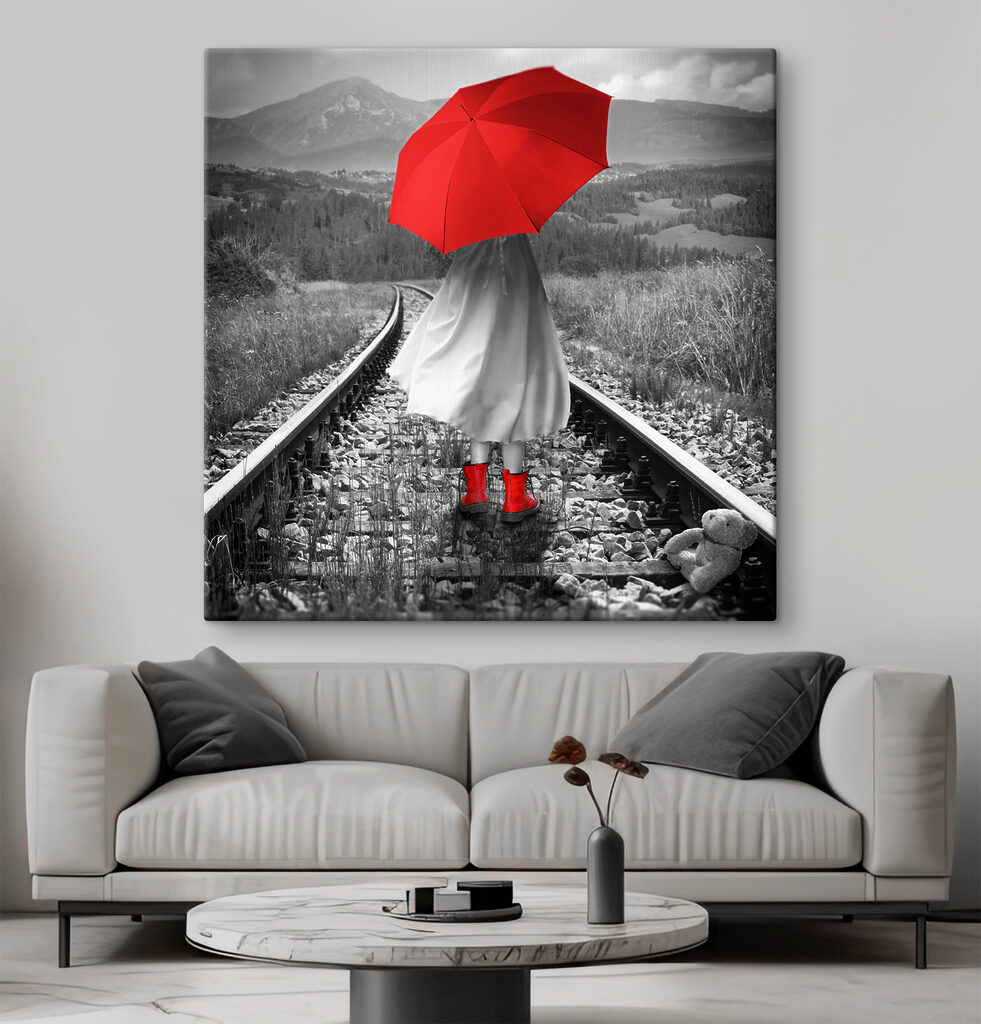 Rode paraplu op spoor — interieur 3
