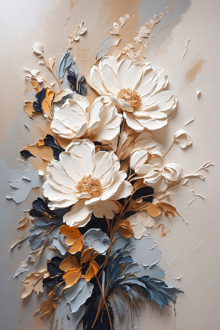 Bloemen in gebroken streken — volledig ontwerp