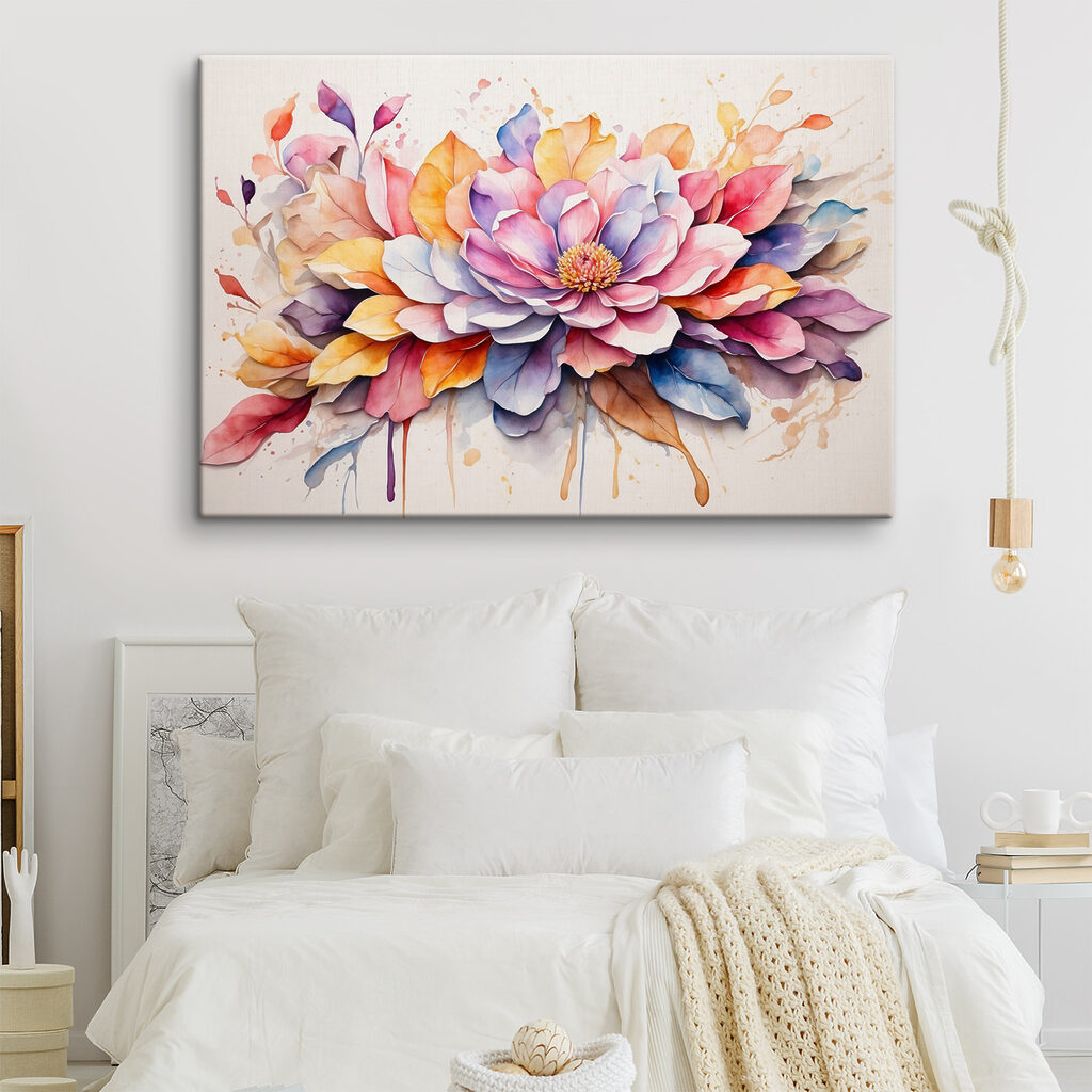 Bloem in zachte aquarel — interieur 2