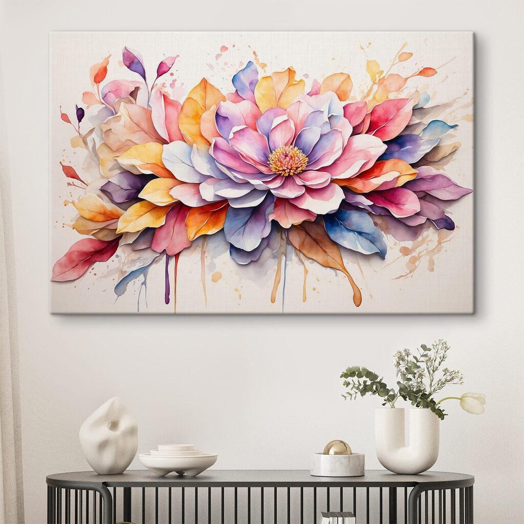 Bloem in zachte aquarel — interieur 1