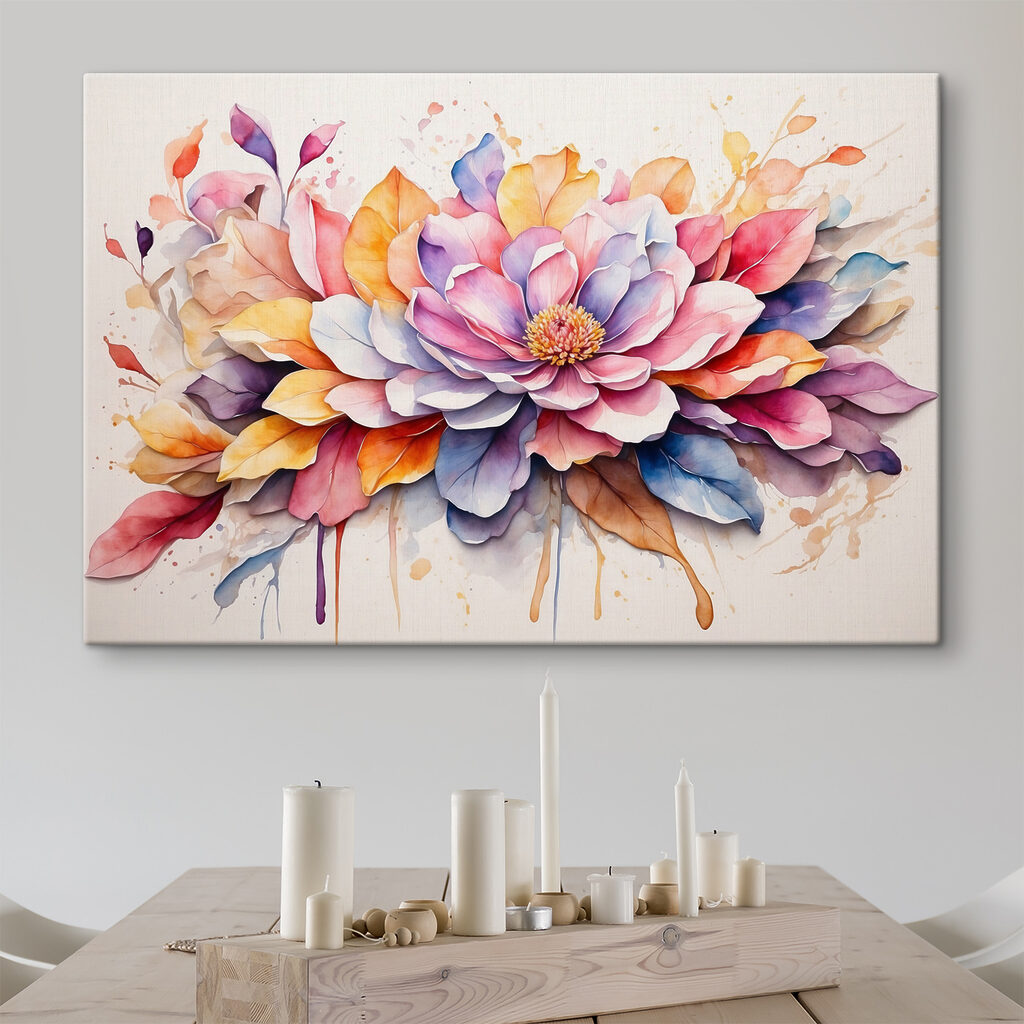 Bloem in zachte aquarel — interieur 3