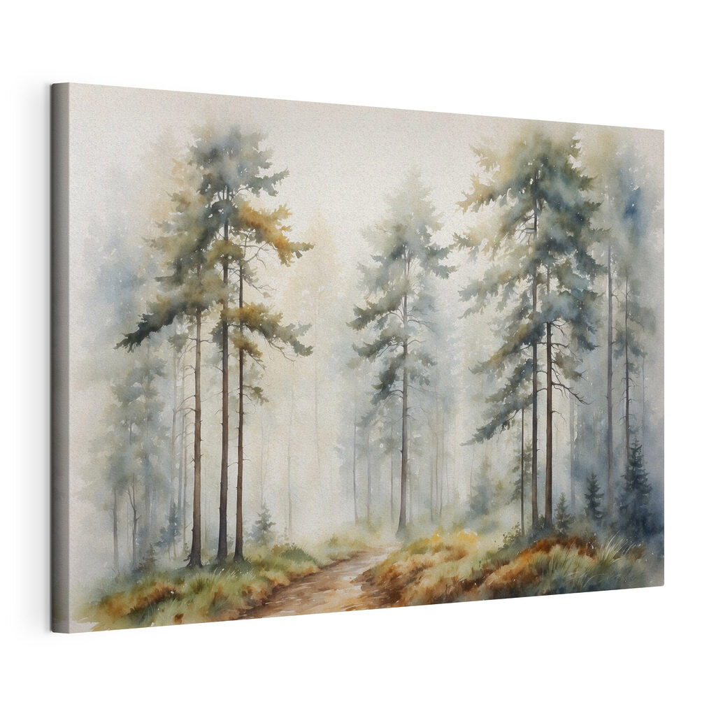 Open plek vol nevel, gespannen canvas met doorlopende rand