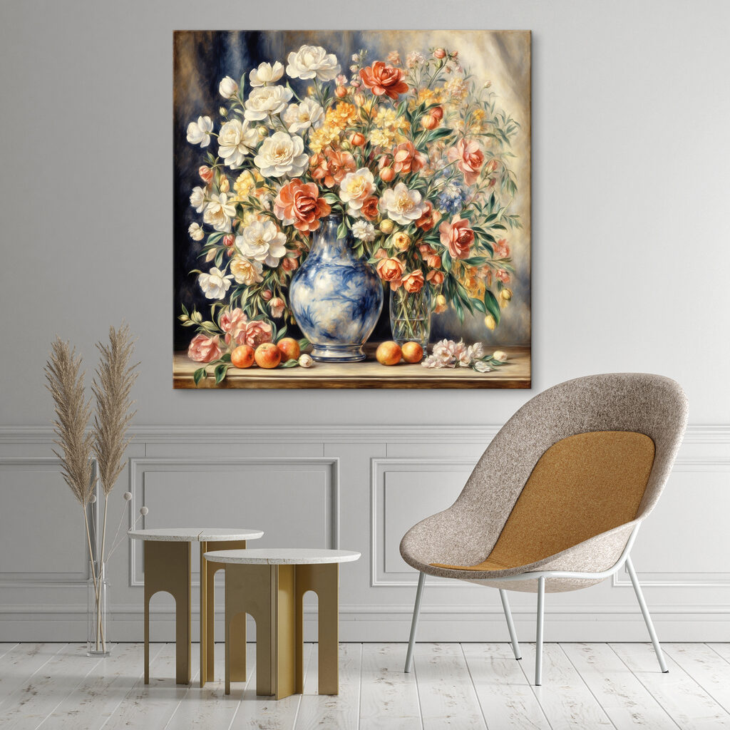 Groot boeket, warme kleuren — interieur 2