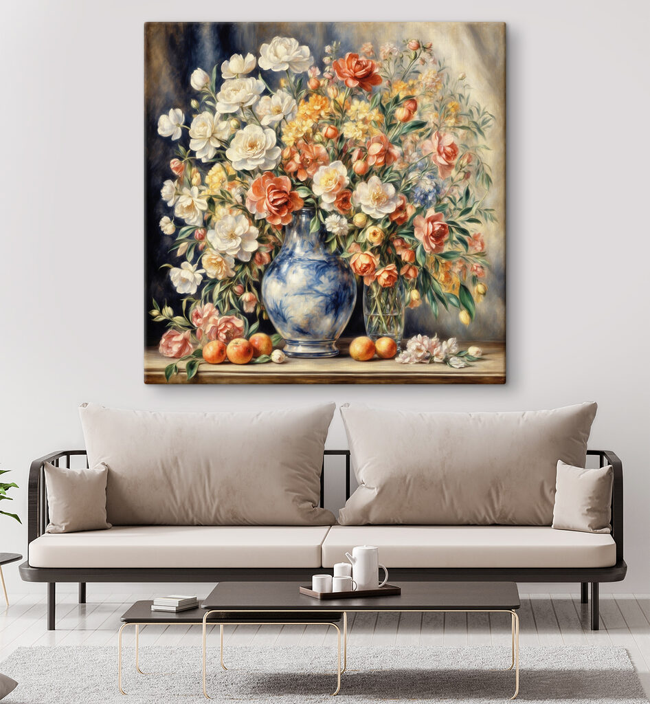 Groot boeket, warme kleuren — interieur 1