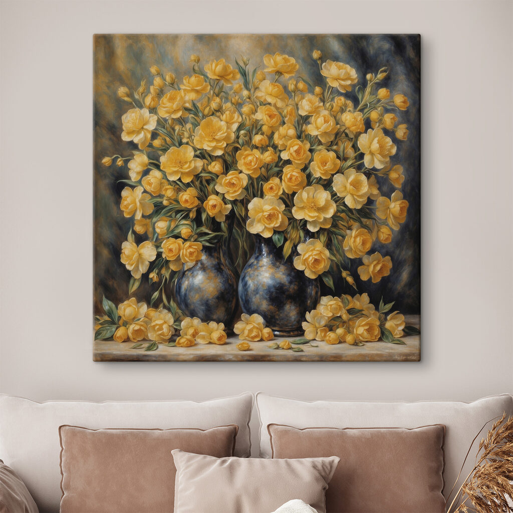Gele rozen delen licht — interieur 2