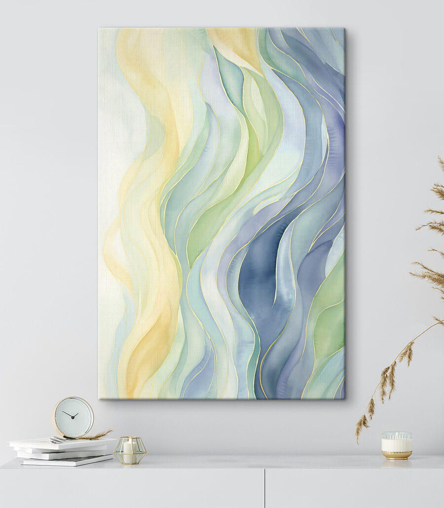 Golven in zachte groentinten — interieur 3