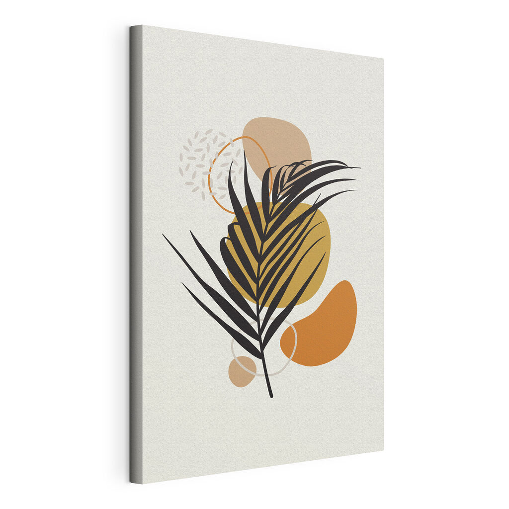 Donker blad ontmoet rondingen, gespannen canvas met doorlopende rand