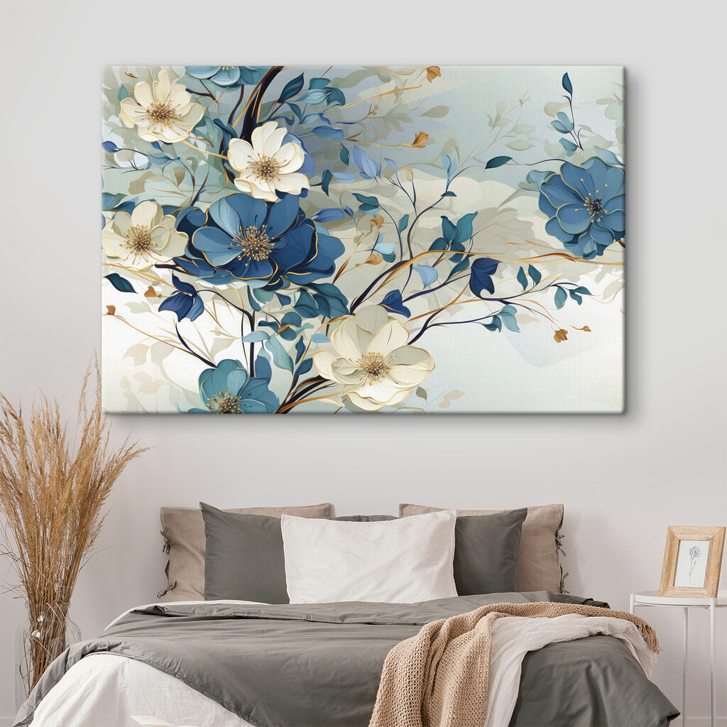 Blauw en wit verweven — interieur 2