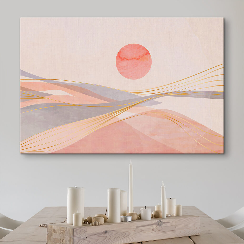 Roze zon boven zand — interieur 1