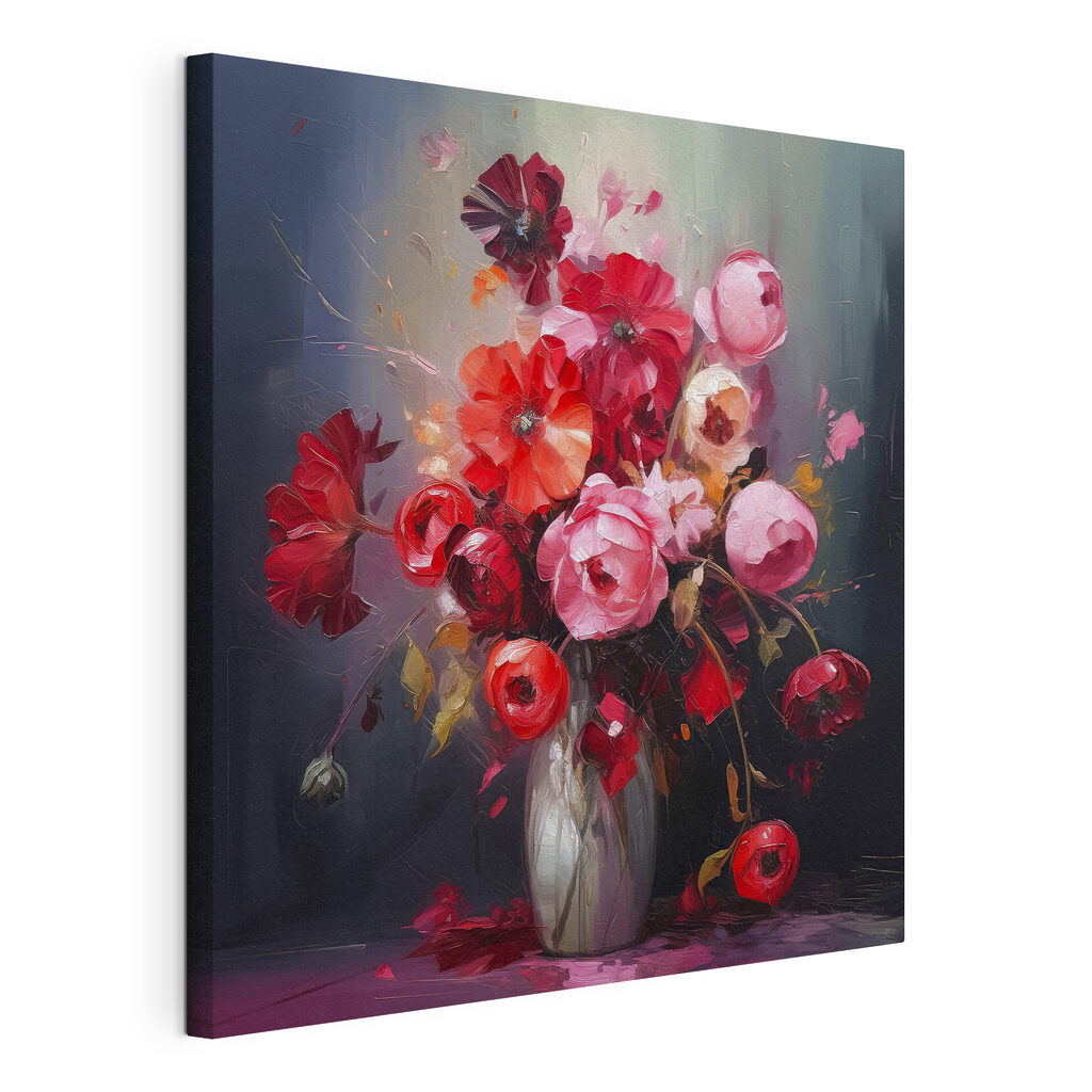 Boeket voor de avond, gespannen canvas met doorlopende rand