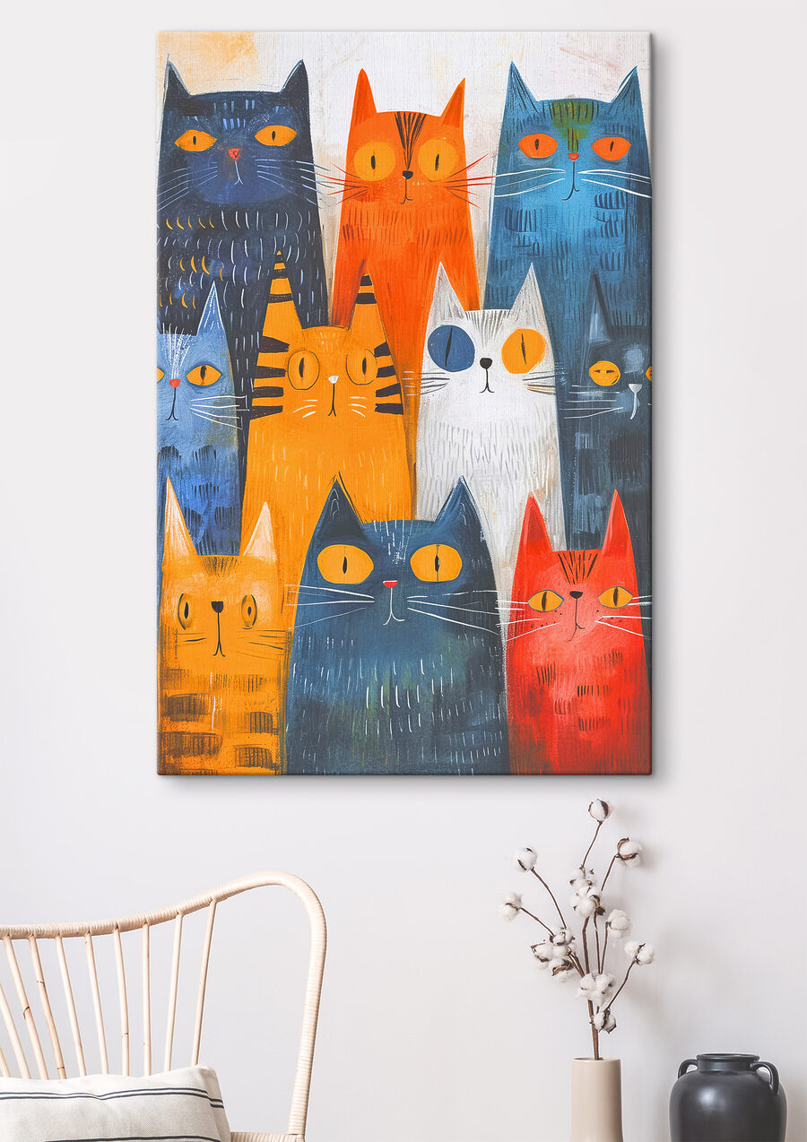 Een groep katten met verschillende kleuren — interieur 2