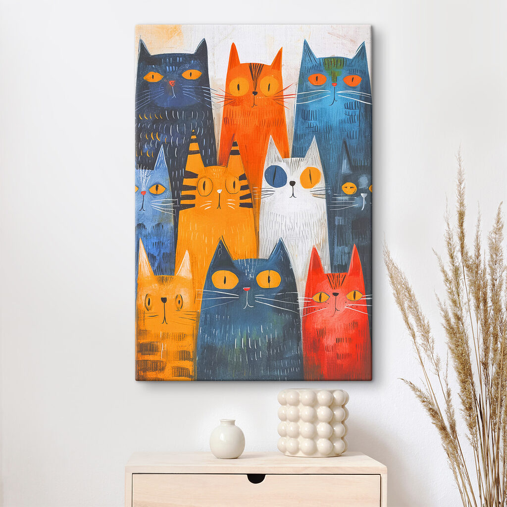 Een groep katten met verschillende kleuren — interieur 7