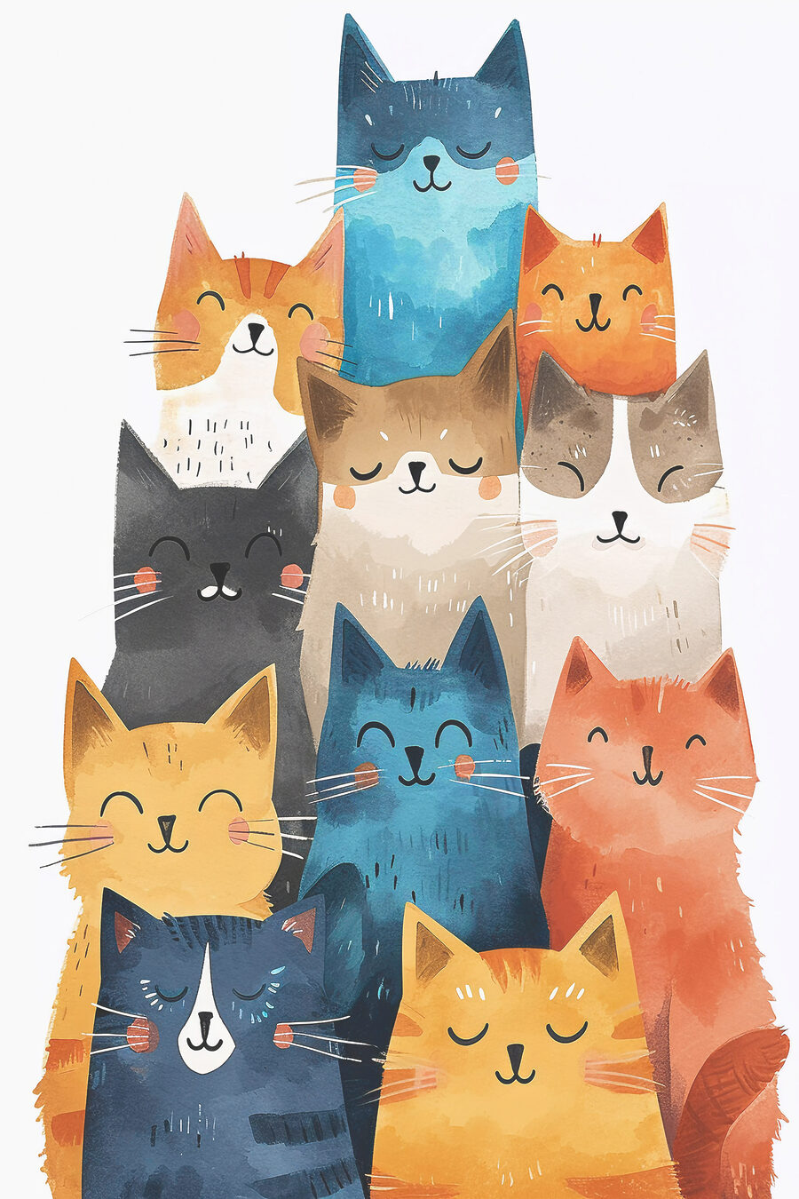 Katten bouwen een toren — volledig ontwerp