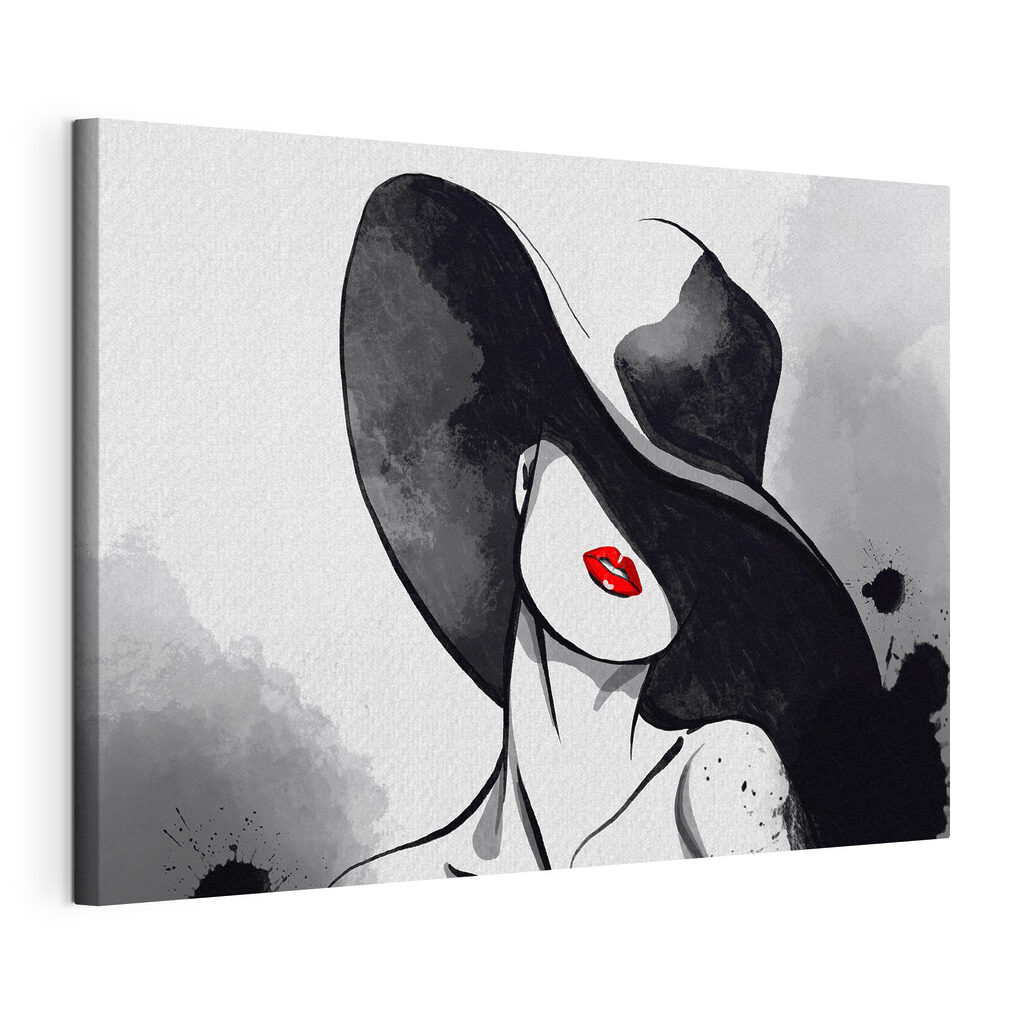 Een hoed vol inkt, gespannen canvas met doorlopende rand