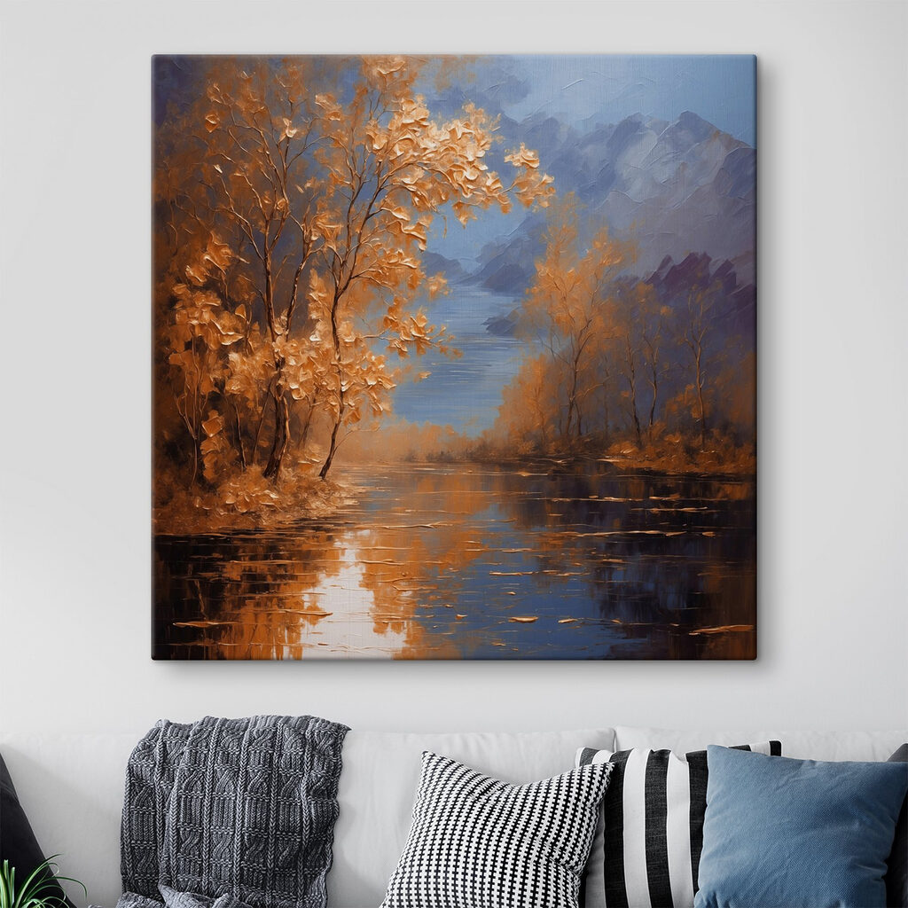 Herfstgoud langs stil water — interieur 3