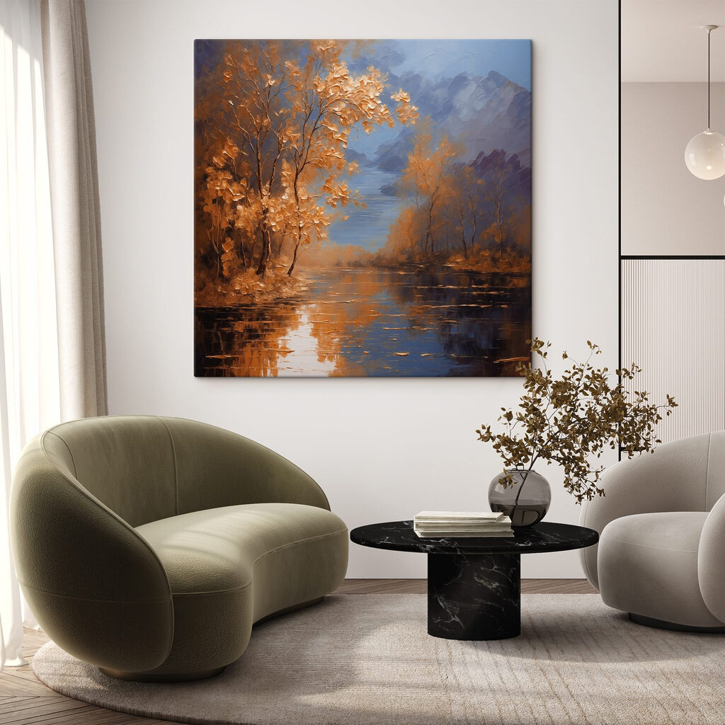 Herfstgoud langs stil water — interieur 4