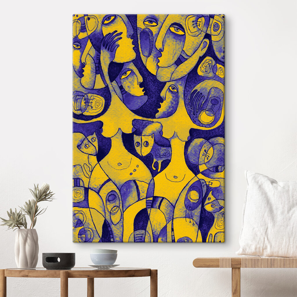 Een gesprek in blauwgeel — interieur 2
